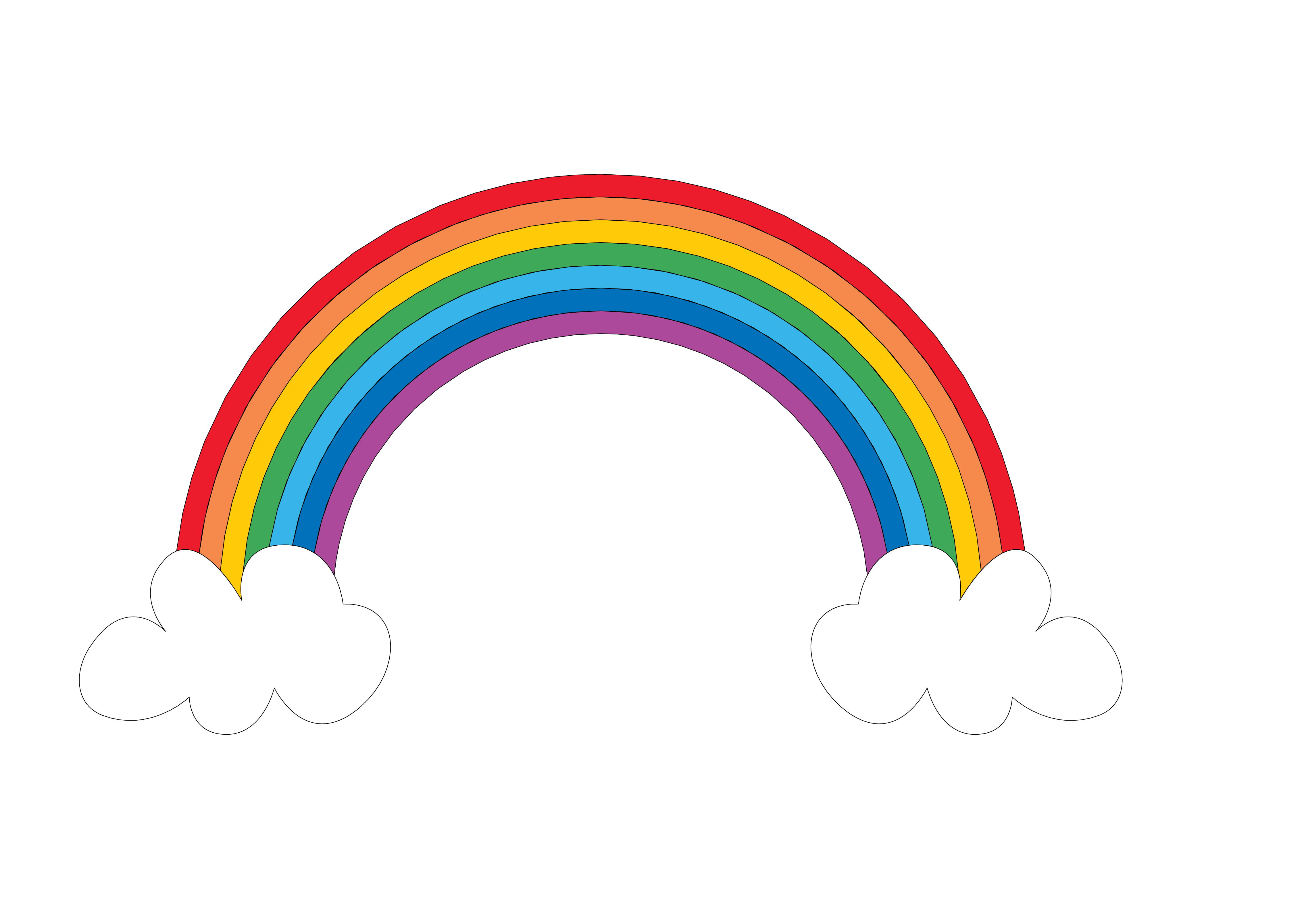 Regenboog pleinsticker voor op een schoolplein Pleinplakkers